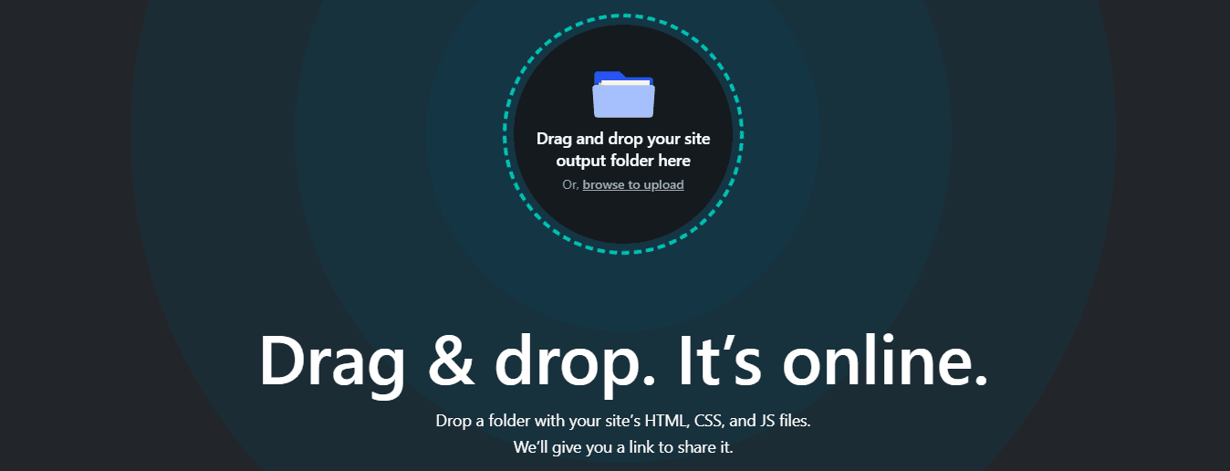 Host a Static sites with Just Drag and drop